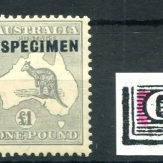 £1 grey ovptd "SPECIMEN" type D MLH plus another ...