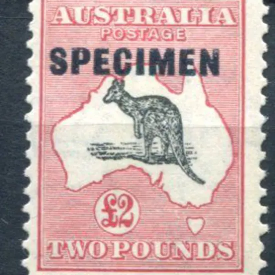 £2 grey & rose-crimson ovptd "Specimen" type D. ...