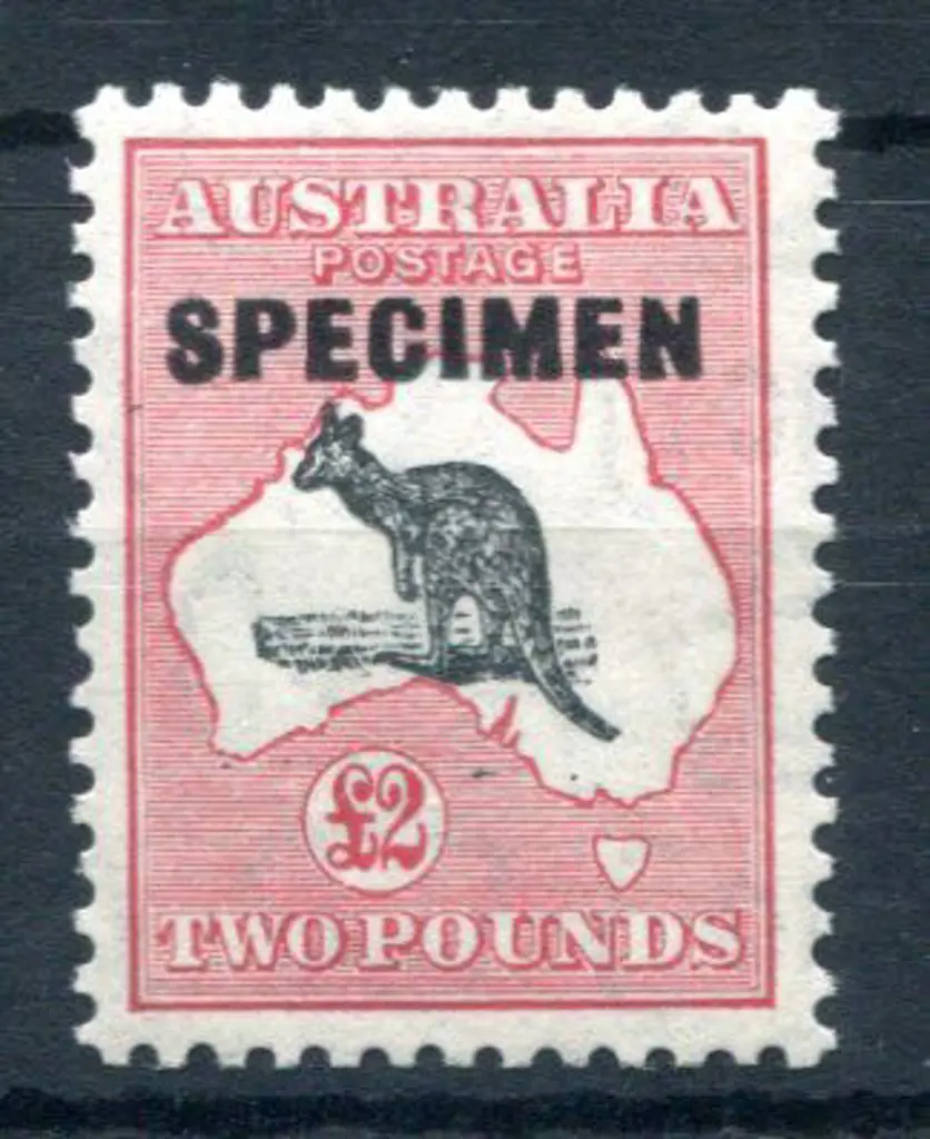 £2 grey-black & rose-crimson ovpt "SPECIMEN" type ... Image 1++
