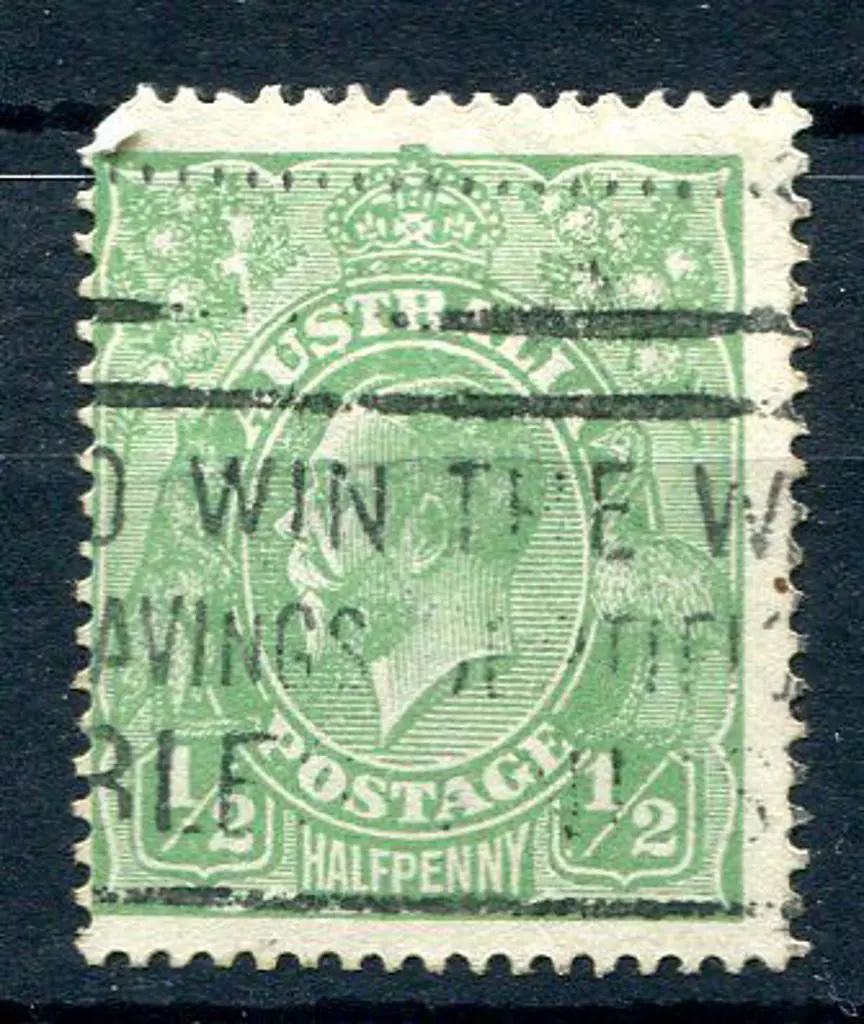 KGV 1914-20 Single watermark ½d green with ... Image 1++