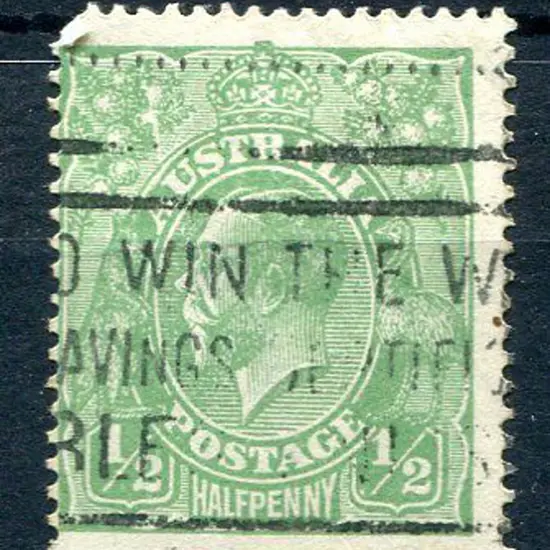 KGV 1914-20 Single watermark ½d green with ...