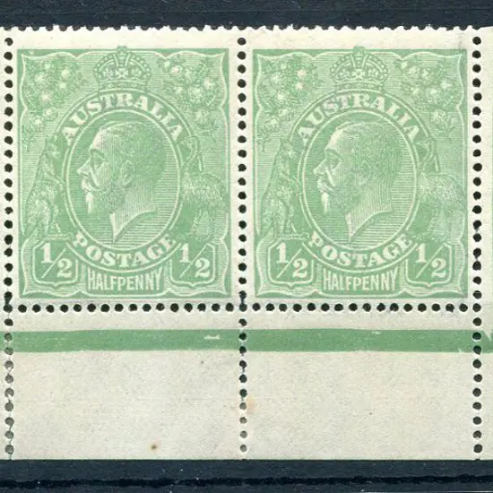 KGV 1914-20 Single watermark ½d green, electro 4 ...