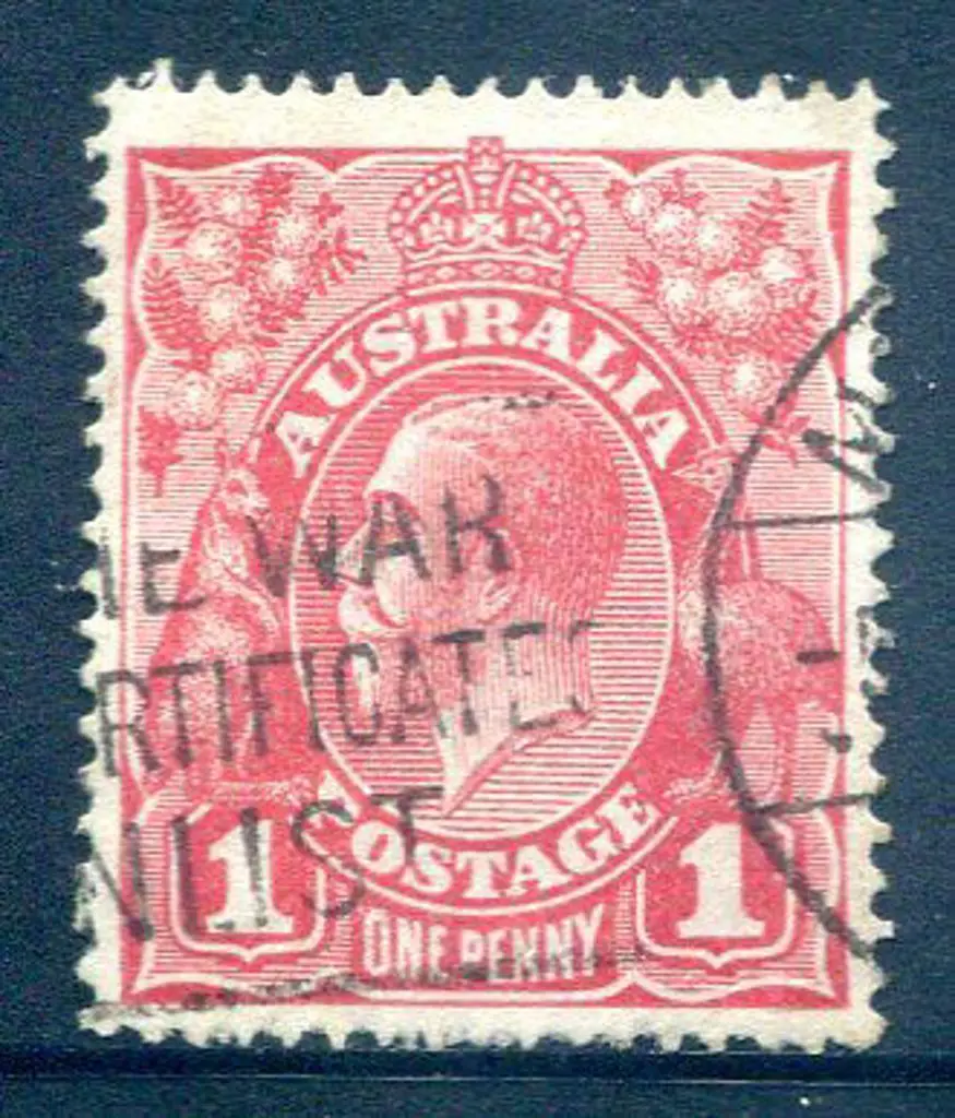KGV 1914-20 Single watermark 1d bright brown-red ... Image 1++