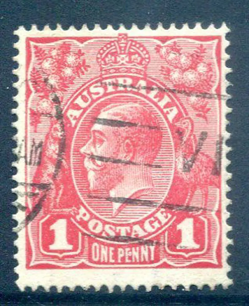 KGV 1914-20 Single watermark 1d bright brown-red ... Image 1++