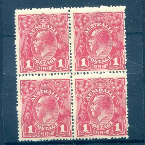 KGV 1914-20 Single watermark 1d carmine-aniline ...
