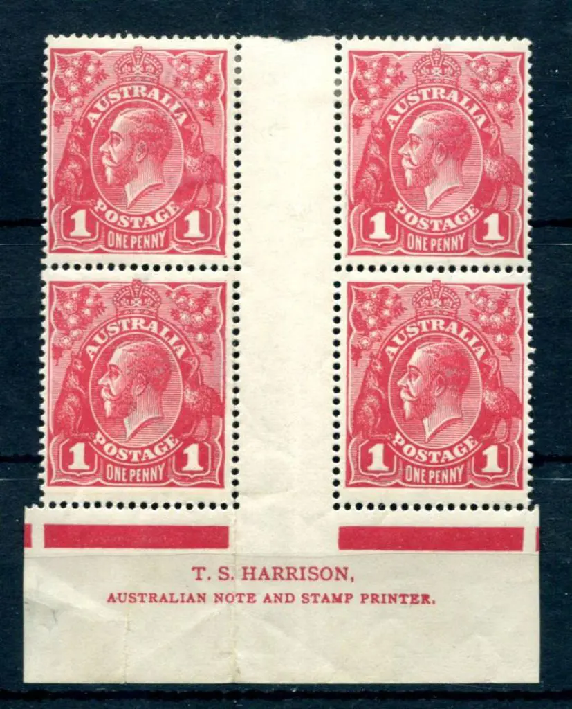 KGV 1914-20 Single watermark 1d carmine-aniline in ... Image 1++