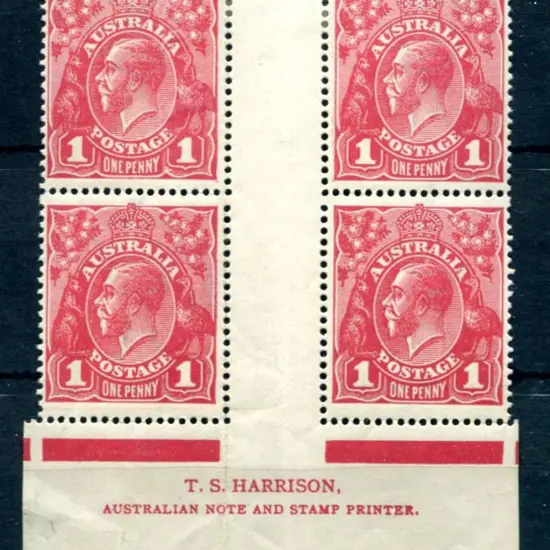 KGV 1914-20 Single watermark 1d carmine-aniline in ...