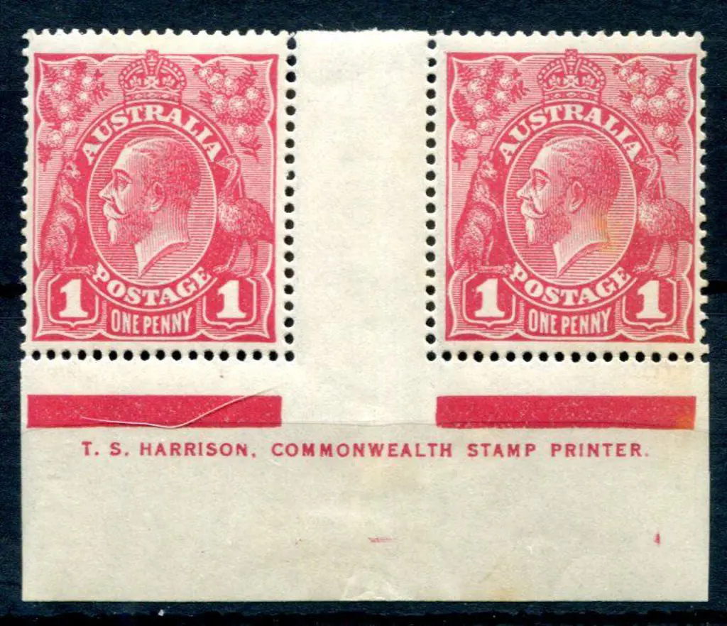 KGV 1914-20 Single watermark 1d carmine-aniline, ... Image 1++