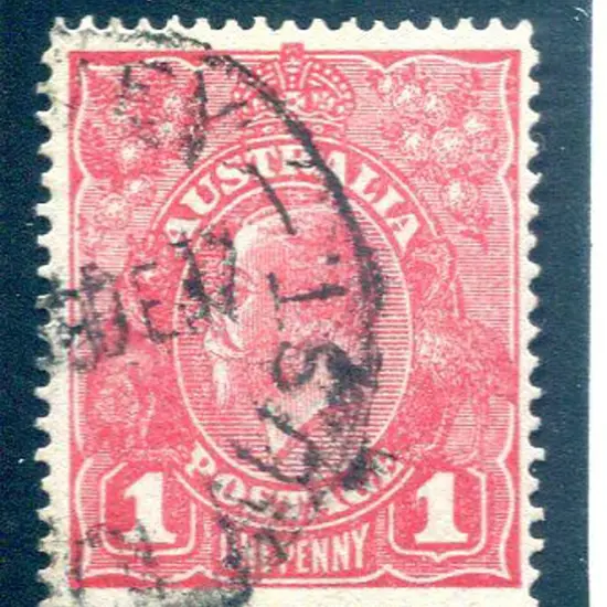 KGV 1914-20 Single watermark 1d brownish-rose ...