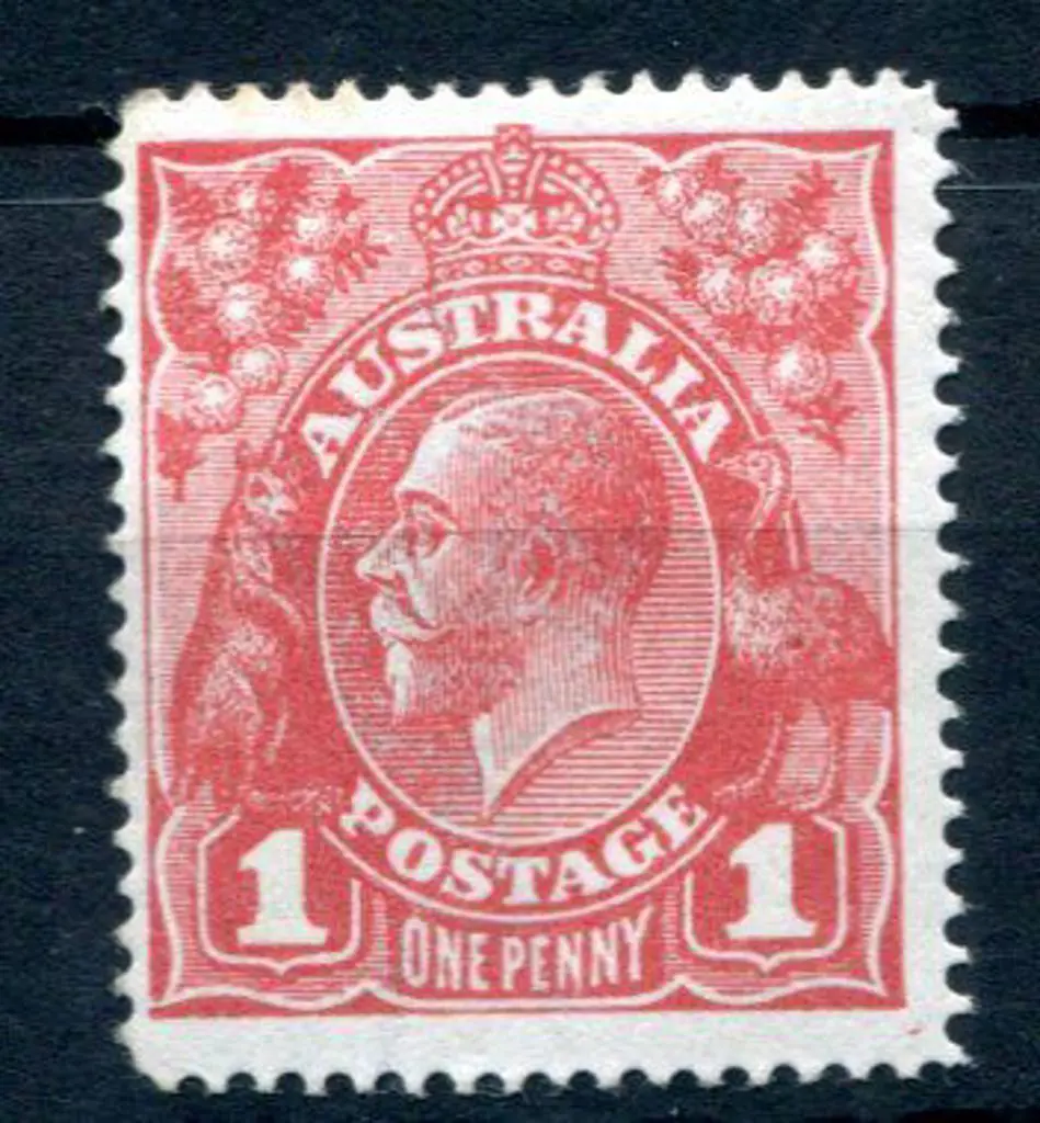KGV 1914-20 Single watermark 1d carmine-red, ... Image 1++