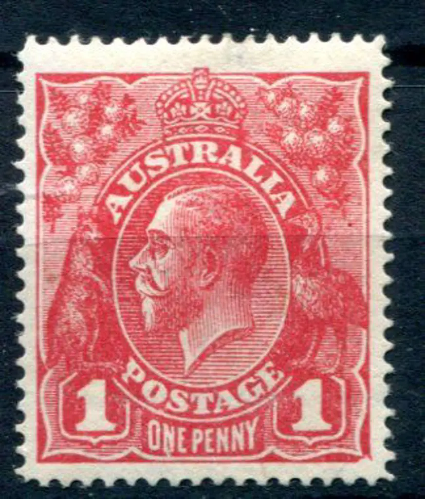 KGV 1914-20 Single watermark 1d carmine-red. ... Image 1++
