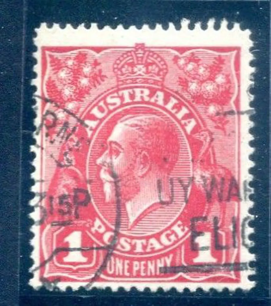 KGV 1914-20 Single watermark 1d orange-red (G24½). ... Image 1++