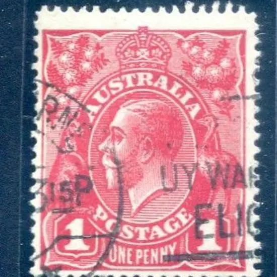 KGV 1914-20 Single watermark 1d orange-red (G24½). ...