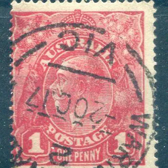 KGV 1914-20 Single watermark 1d orange-red (G65) ...