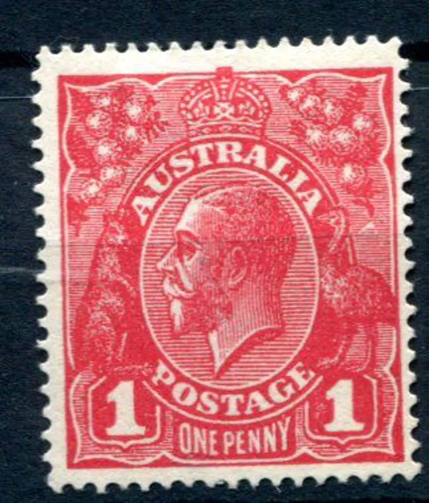 KGV 1914-20 Single watermark 1d carmine-red, Die ... Image 1++