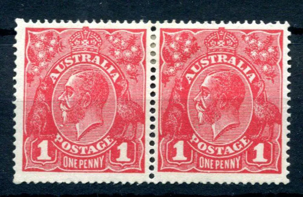 KGV 1914-20 Single watermark 1d carmine-red, Die ... Image 1++