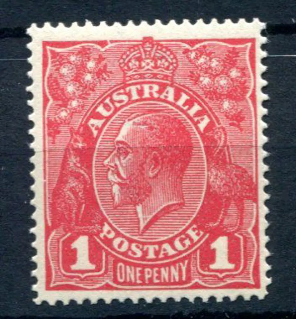 KGV 1914-20 Single watermark 1d carmine-red, Die ... Image 1++
