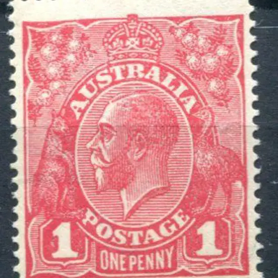 KGV 1914-20 Single watermark 1d carmine-red, Die ...