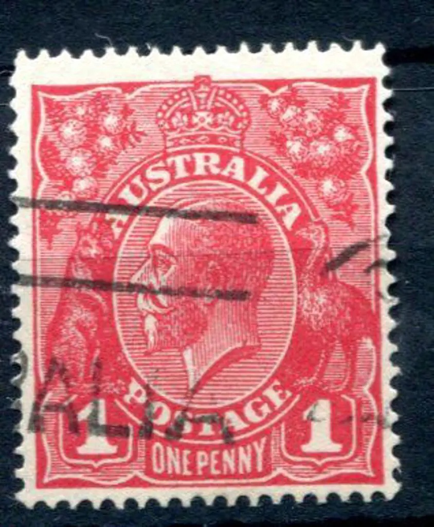 KGV 1914-20 Single watermark 1d carmine-red, Die ... Image 1++