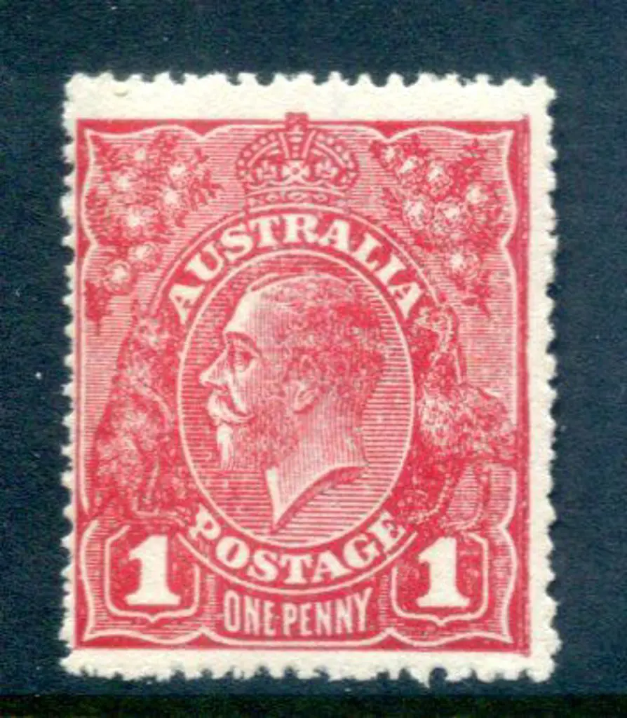 KGV 1914-20 Single watermark 1d carmine-rose on ... Image 1++
