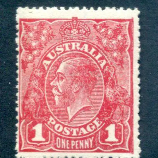 KGV 1914-20 Single watermark 1d carmine-rose on ...
