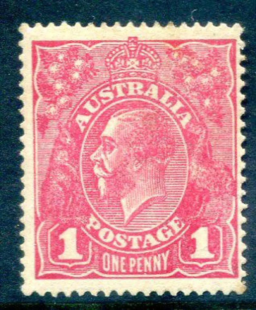 KGV 1914-20 Single watermark 1d damson (G70½). ... Image 1++