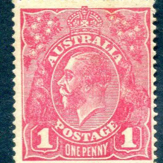 KGV 1914-20 Single watermark 1d damson (G70½). ...