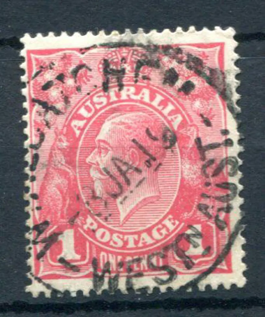 KGV 1914-20 Single watermark 1d pink (G28) with ... Image 1++