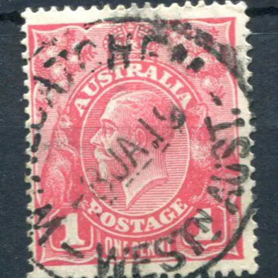 KGV 1914-20 Single watermark 1d pink (G28) with ...