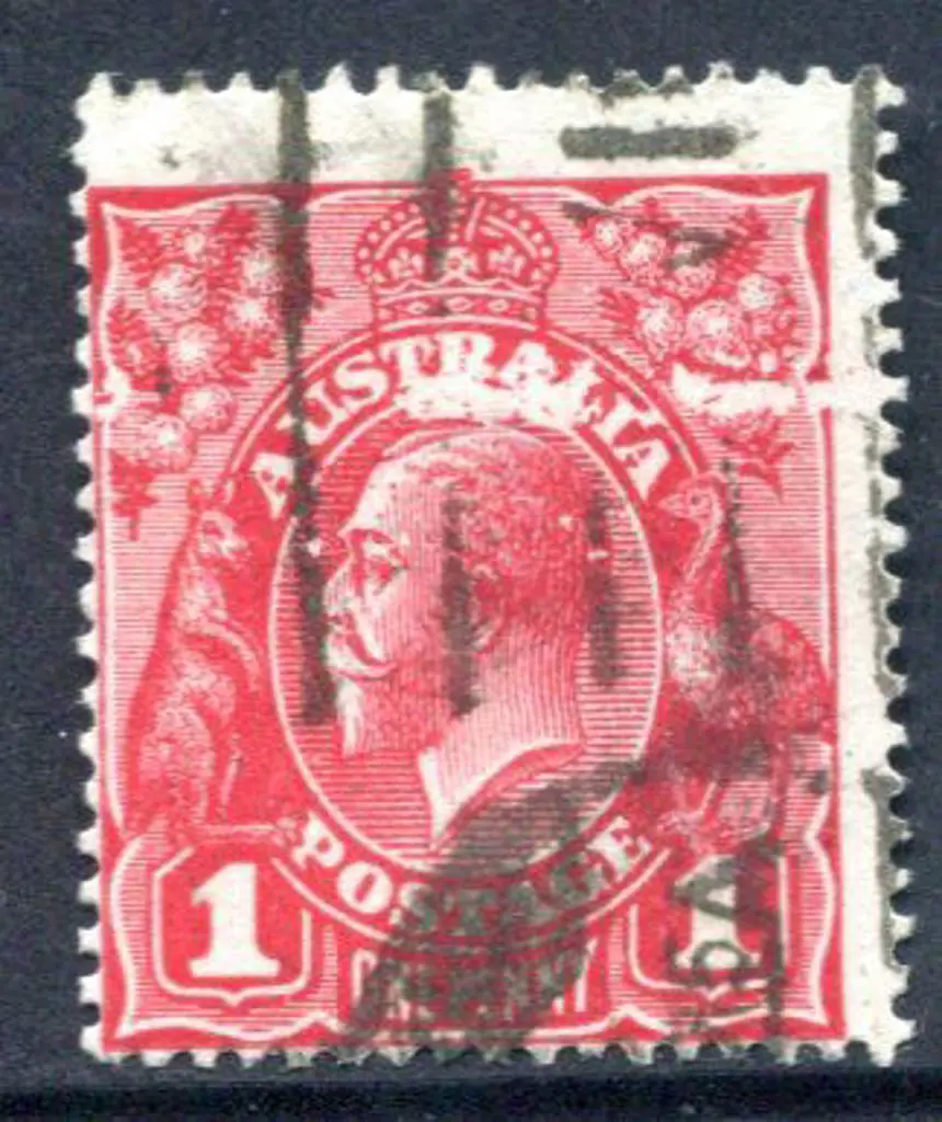 KGV 1914-20 Single watermark 1d red with ... Image 1++