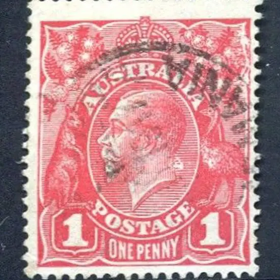 KGV 1914-20 Single watermark 1d scarlet (G18) with ...