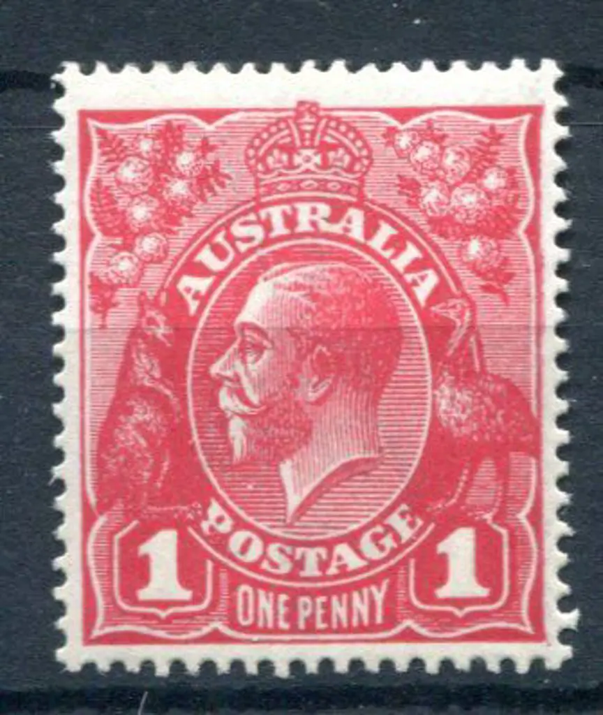 KGV 1914-20 Single watermark 1d scarlet aniline ... Image 1++