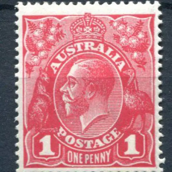 KGV 1914-20 Single watermark 1d scarlet aniline ...