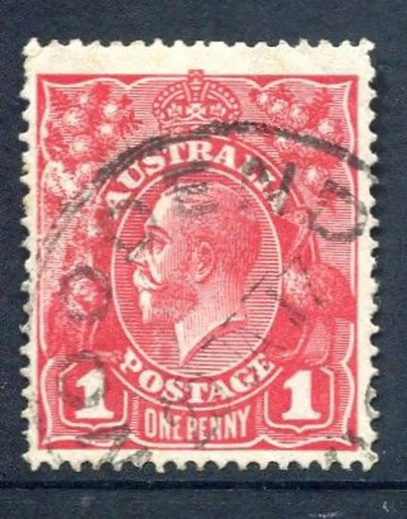 KGV 1914-20 Single watermark 1d scarlet aniline ... Image 1++