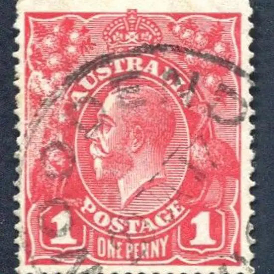 KGV 1914-20 Single watermark 1d scarlet aniline ...