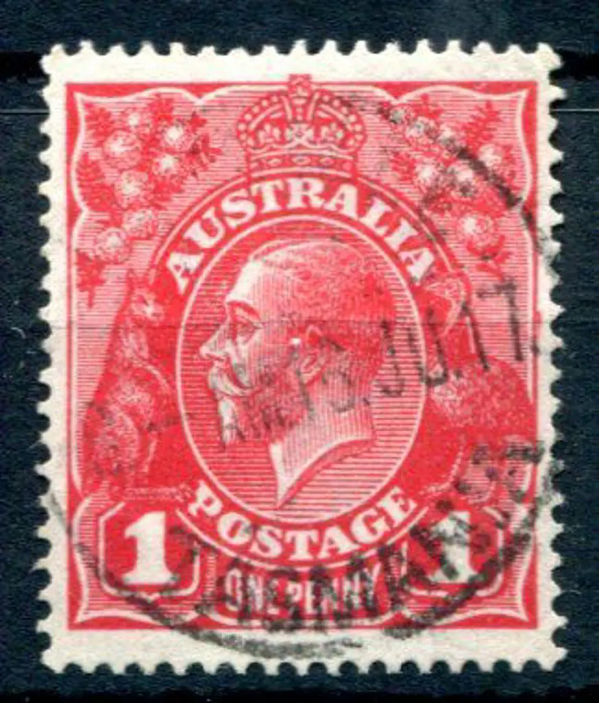 KGV 1914-20 Single watermark 1d scarlet-aniline ... Image 1++