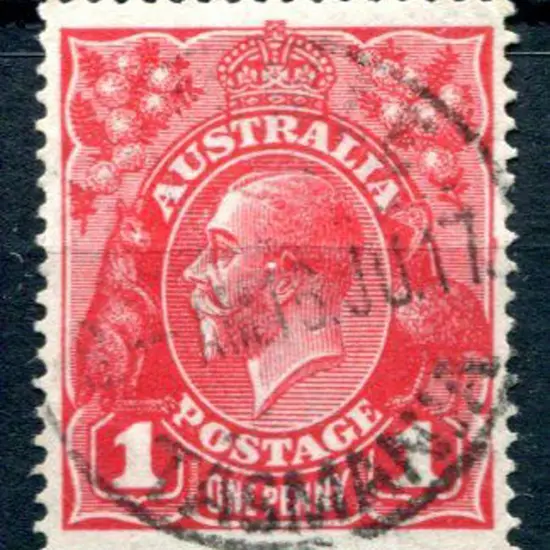 KGV 1914-20 Single watermark 1d scarlet-aniline ...