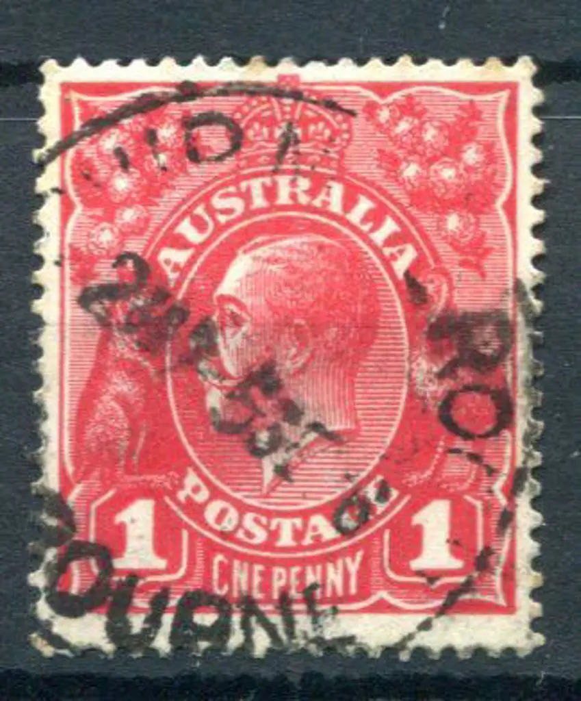 KGV 1914-20 Single watermark 1d scarlet-red with ... Image 1++