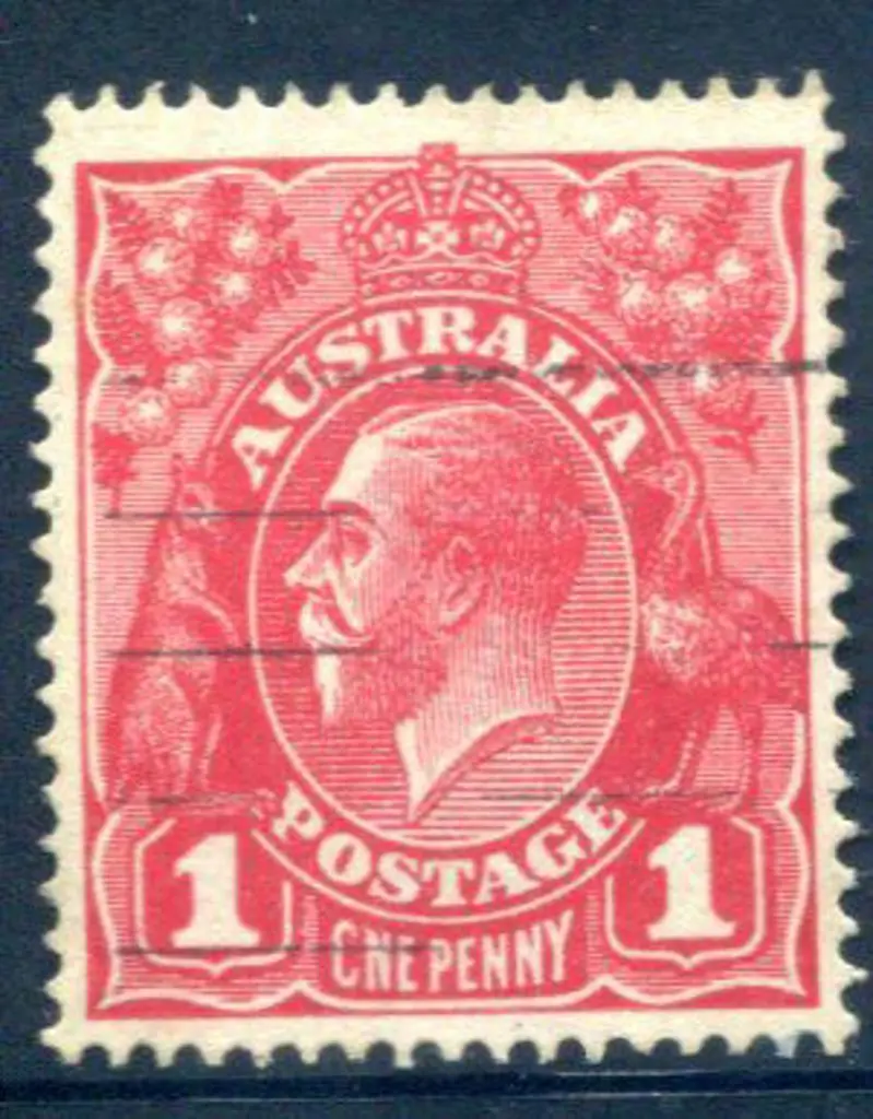KGV 1914-20 Single watermark 1d scarlet-red with ... Image 1++