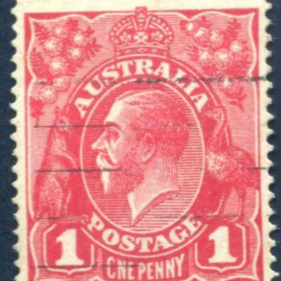 KGV 1914-20 Single watermark 1d scarlet-red with ...