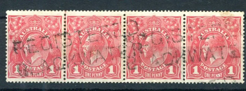 KGV 1914-20 Single watermark 1d scarlet-red with ... Image 1++