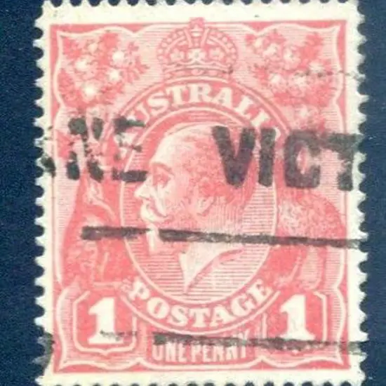 KGV 1914-20 Single watermark 1d terracotta (G25). ...