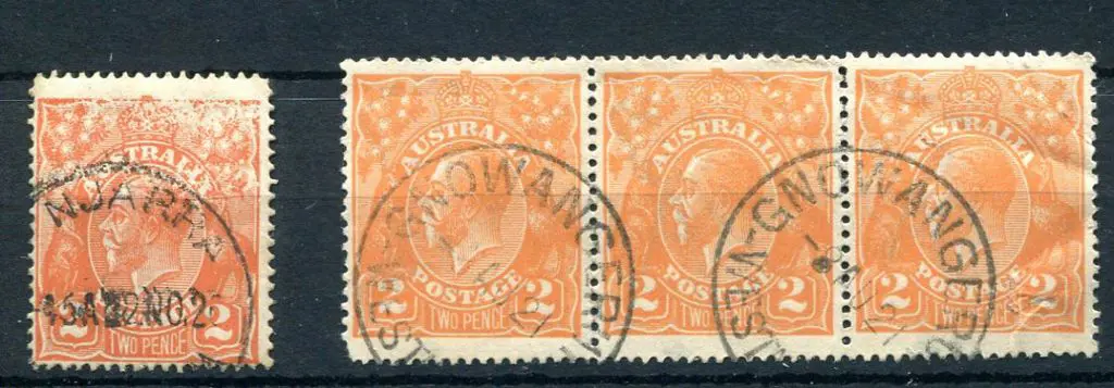 KGV 1914-20 Single watermark 2d orange with large ... Image 1++
