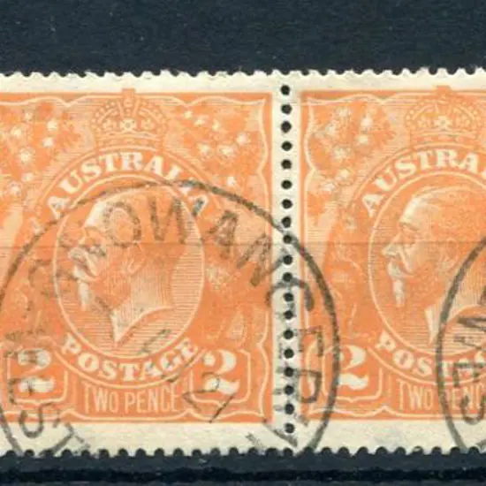 KGV 1914-20 Single watermark 2d orange with large ...
