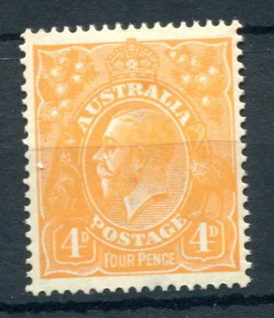 KGV 1914-20 Single watermark 4d orange aniline ... Image 1++