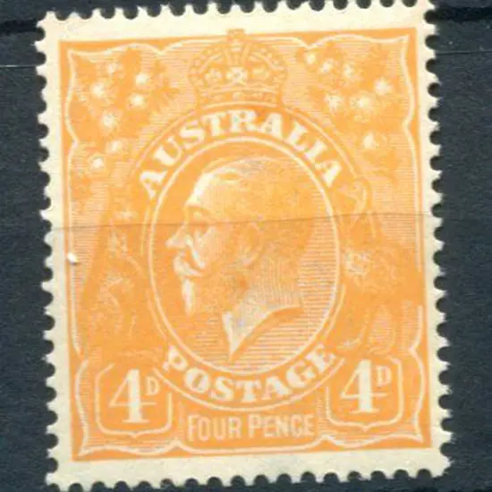 KGV 1914-20 Single watermark 4d orange aniline ...