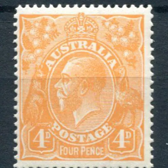 KGV 1914-20 Single watermark 4d orange aniline ...