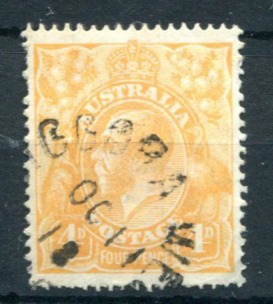 KGV 1914-20 Single watermark 4d buff-orange with ... Image 1++