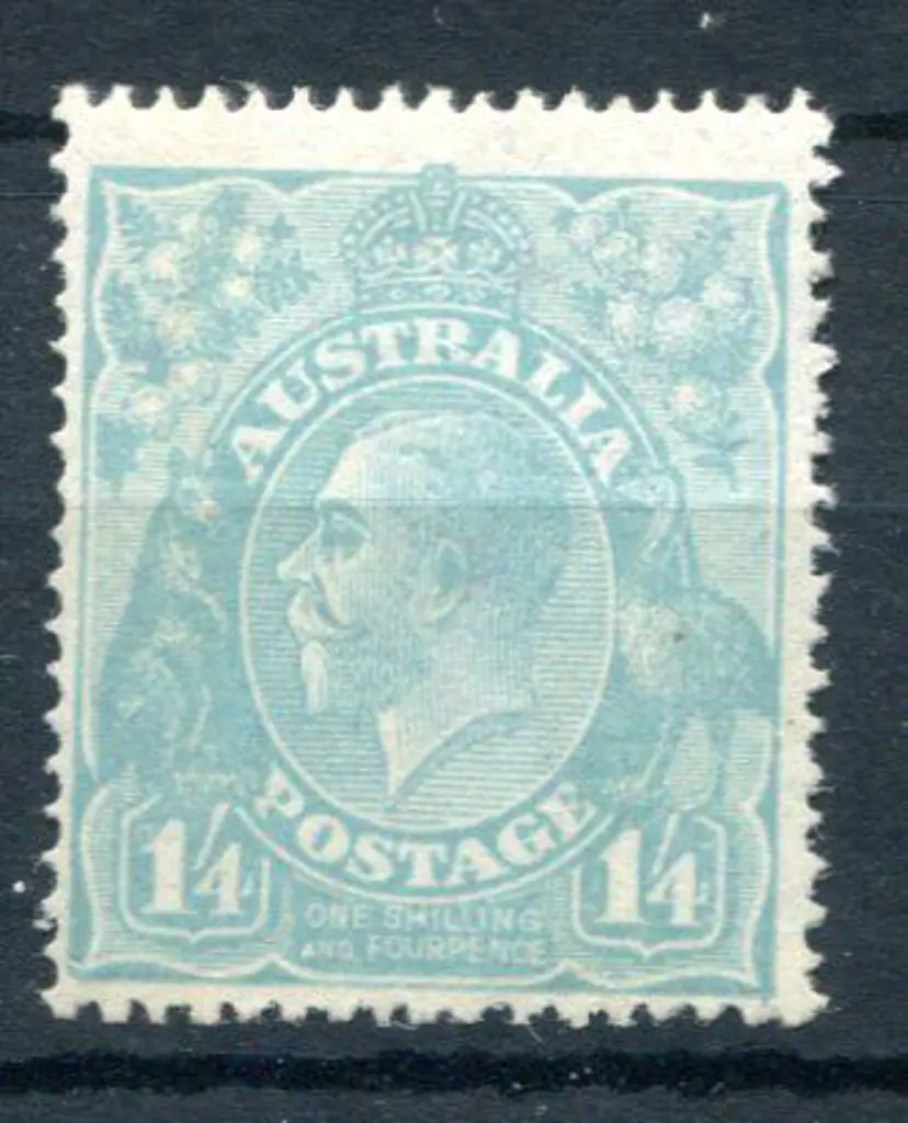 KGV 1914-20 Single watermark 1/4d turquoise-blue. ... Image 1++
