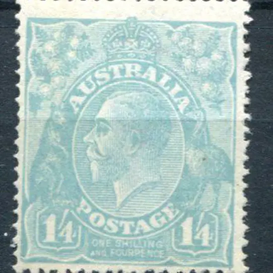 KGV 1914-20 Single watermark 1/4d turquoise-blue. ...